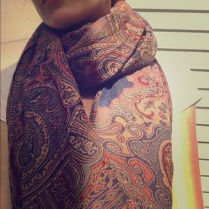 Autumnal Wool and Silk Shawl /Scarf